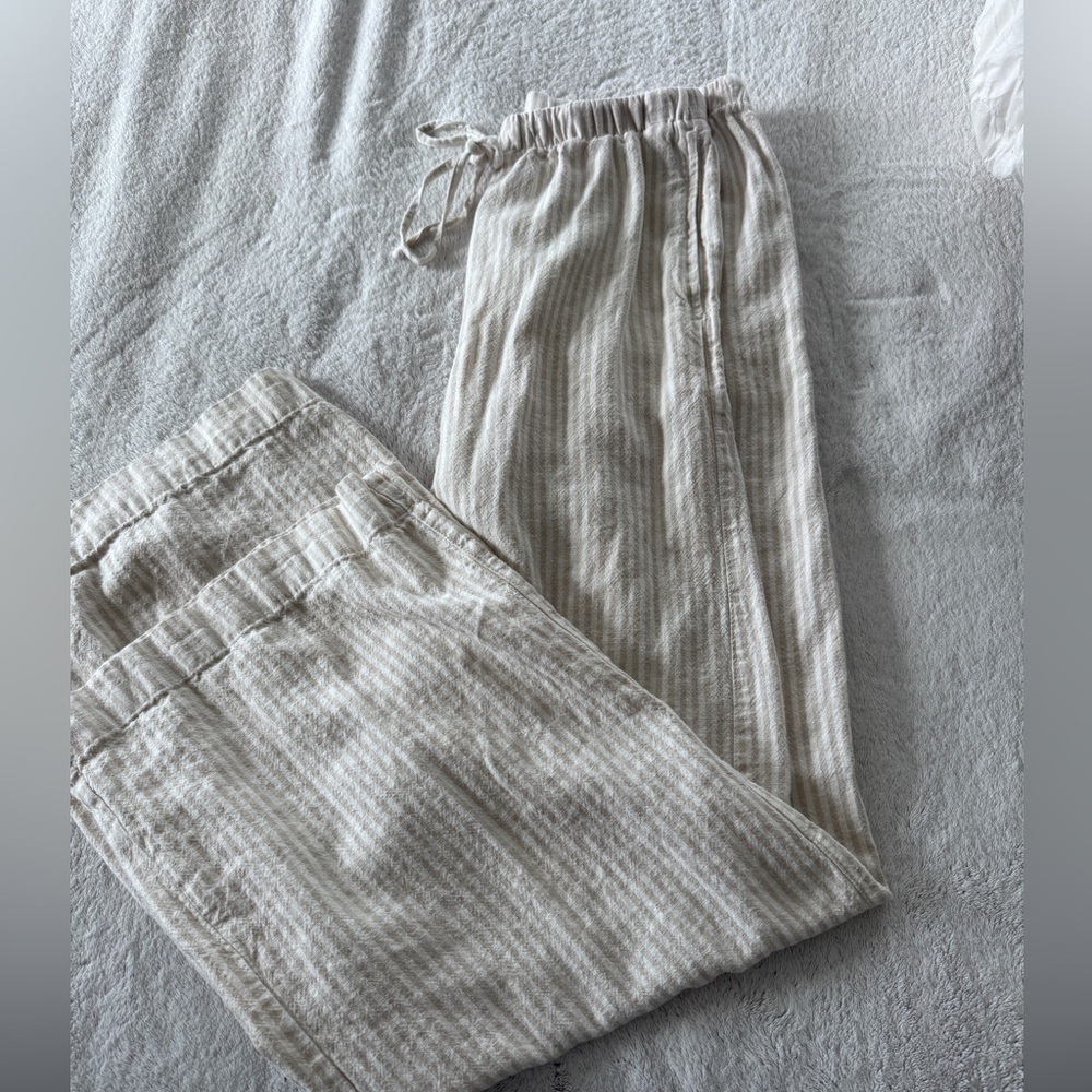 Wide leg linen pants